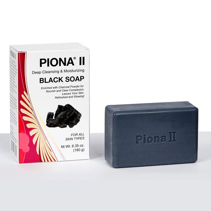 Piona II Deep Cleansing and Moisturizing Black Soap 6.35 oz