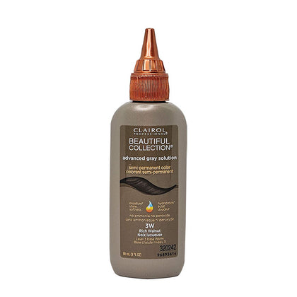 Clairol Professional Beautiful 3W Rich Walnut  - Advanced Gray Solutions, 3oz