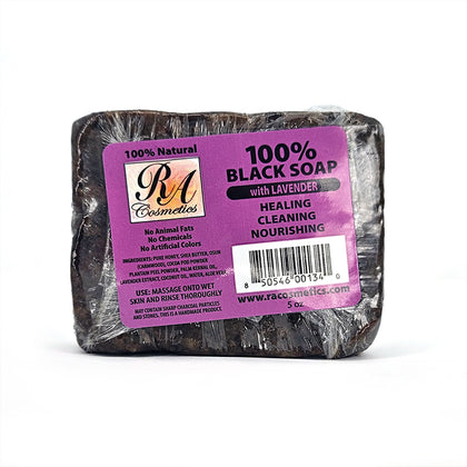 RA COSMETICS 100% African Black Soap Bar - Lavender