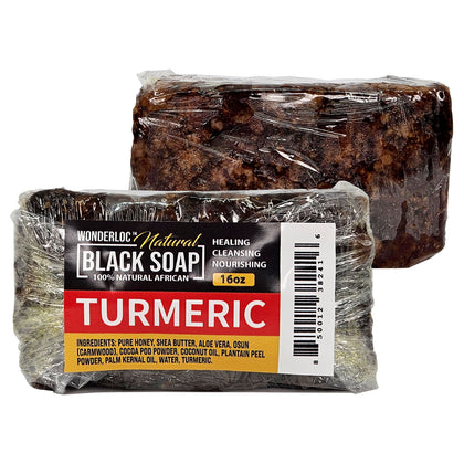 WONDERLOC Natural Black Soap with Turmeric 16oz